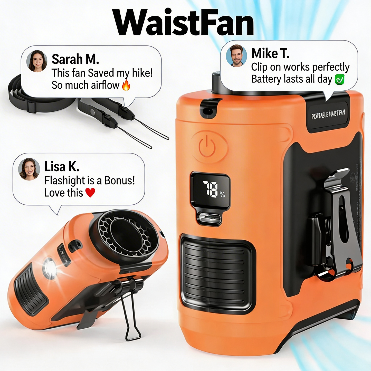 WaistFan™ 2.0 - Portable A/C, Wherever You Go.